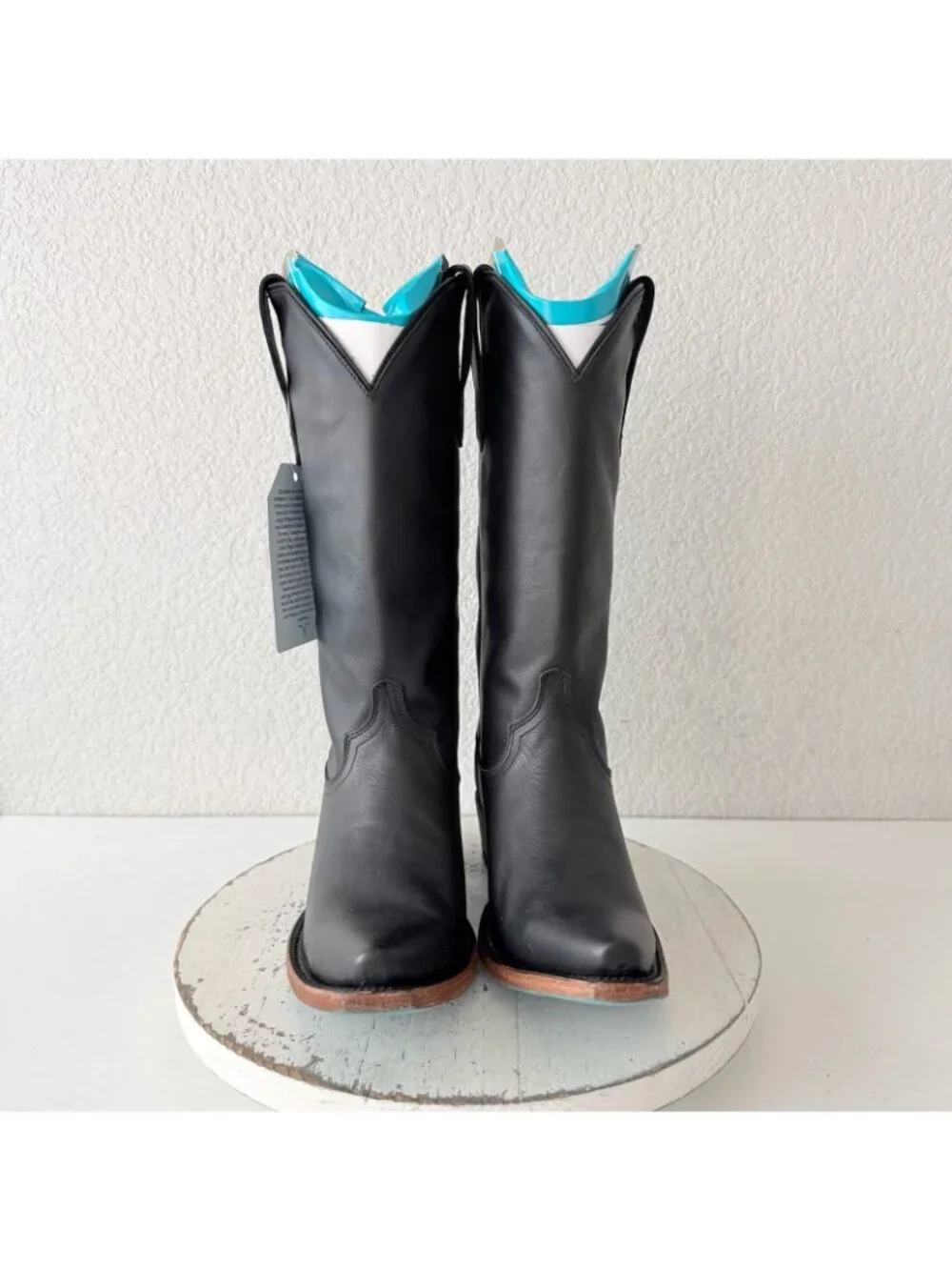 Lane EMMA JANE Black Cowboy Boots Western Cowgirl Mid Calf Tall Womens Size 7.5 - Picture 5 of 12